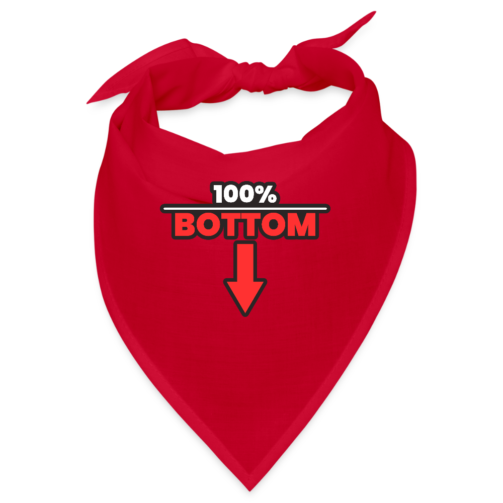 100% BOTTOM [PFEIL] | Kink Fetish Pride Bandana - Rot