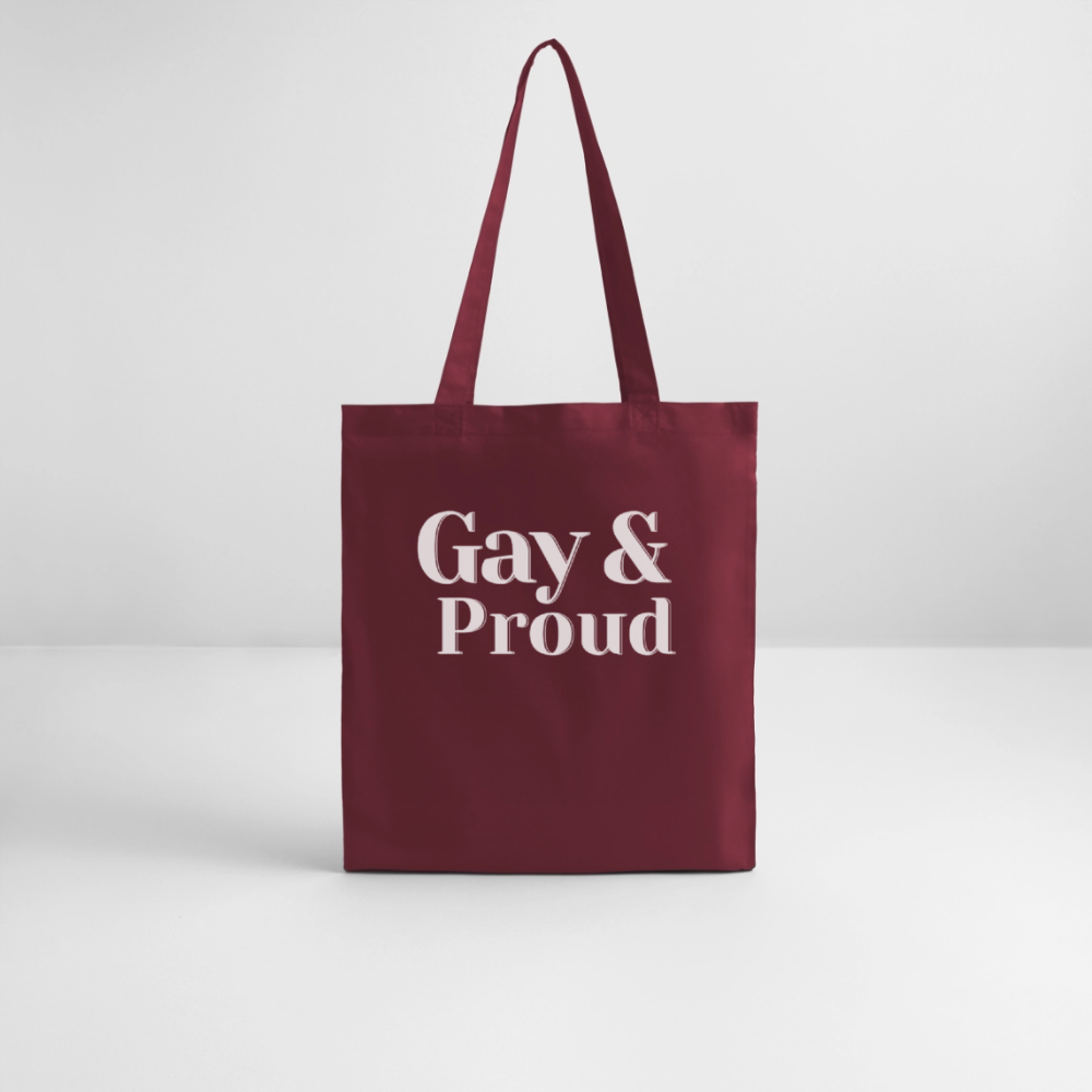 Gay & Proud | Pride Bio-Stoffbeutel [SIMPLE] - Burgunderrot