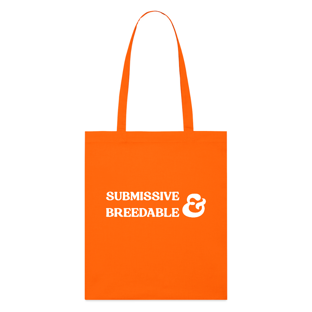 Submissive & Breedable | Kink Fetish Pride Bio-Stoffbeutel - Tieforange