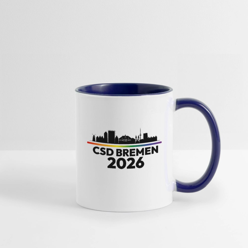 CSD BREMEN 2026 Pride Tasse zweifarbig - Weiß/Kobaltblau