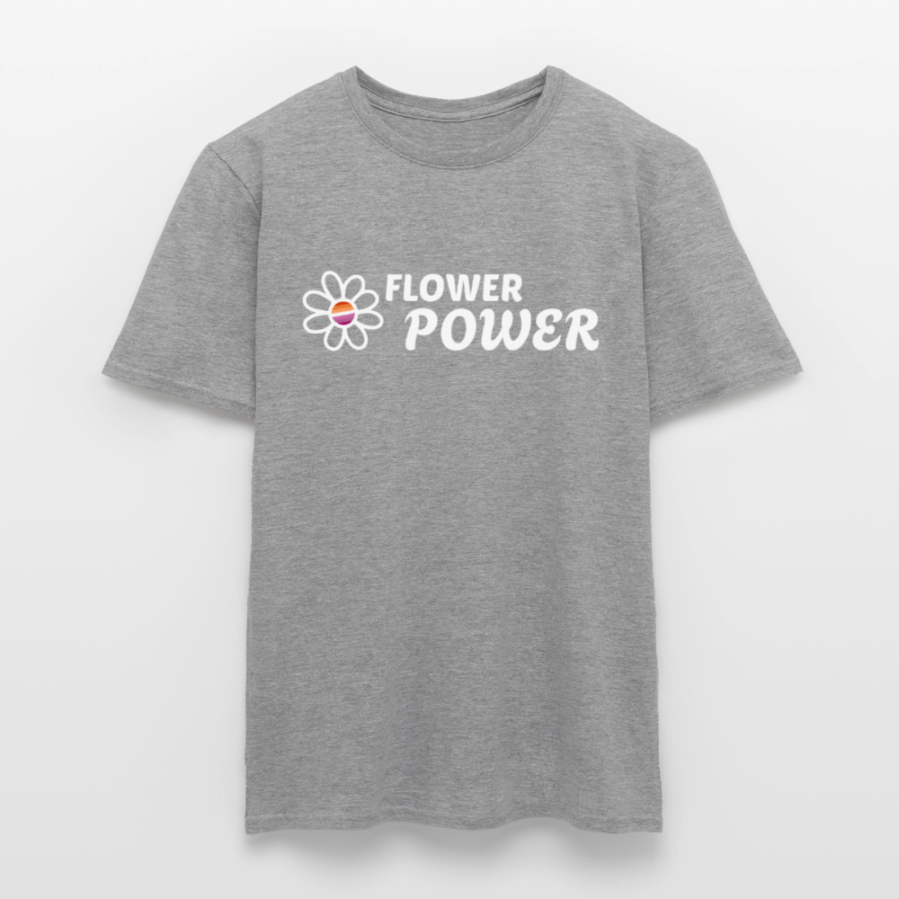 Flower Power Lesbisch T-Shirt | Retro WLW Pride LGBTQ - Graphit meliert