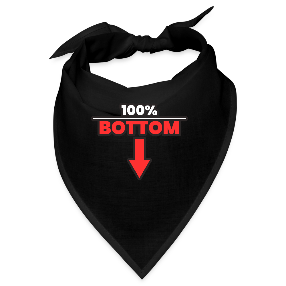 100% BOTTOM [PFEIL] | Kink Fetish Pride Bandana - Schwarz