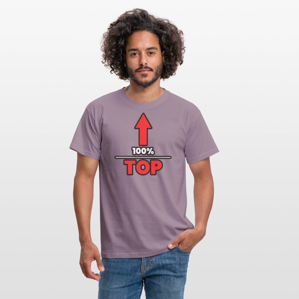 100% TOP [PFEIL] | Kink Fetish Pride T-Shirt - Lilagrau 