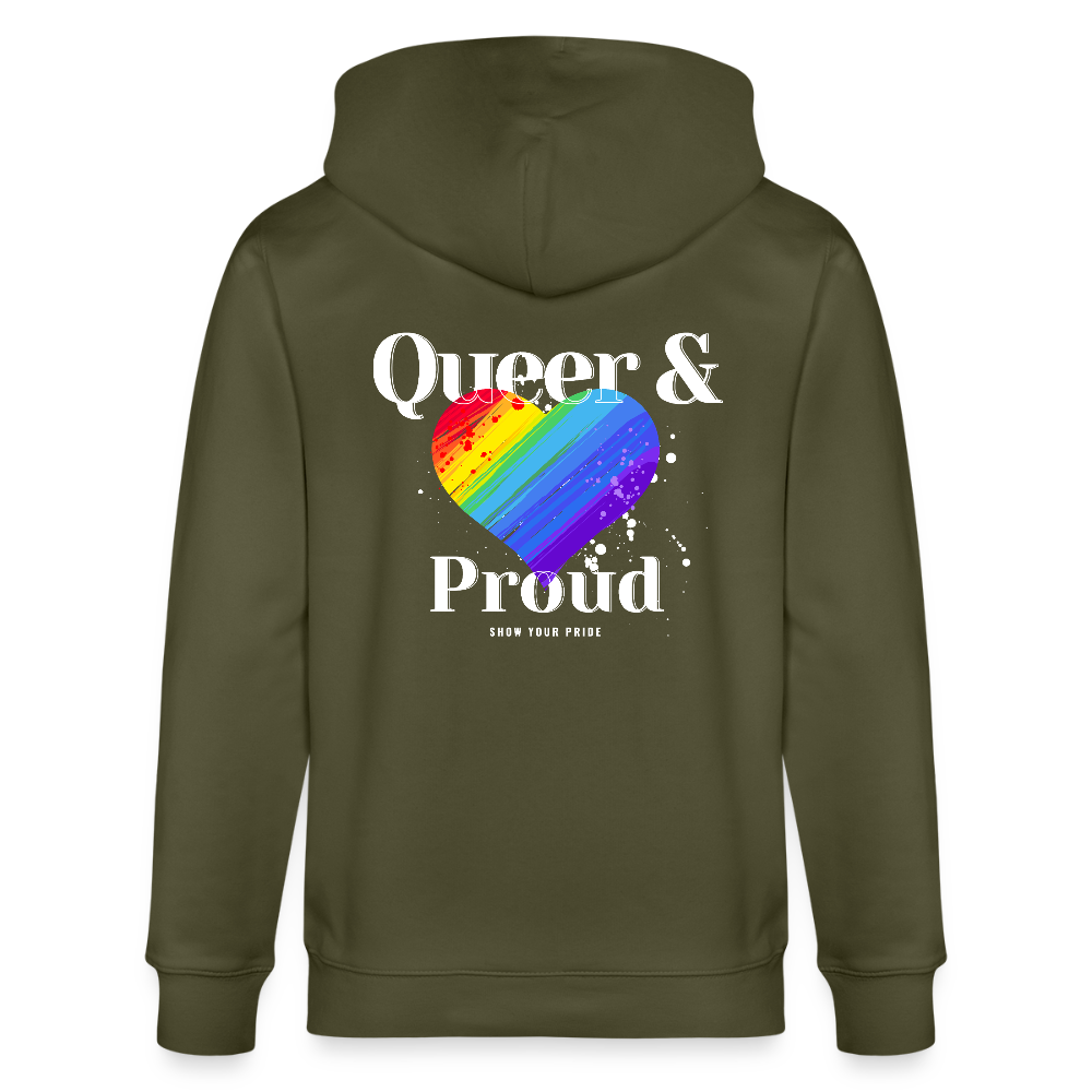 Queer & Proud | Pride Bio-Kapuzenjacke Unisex - Khaki