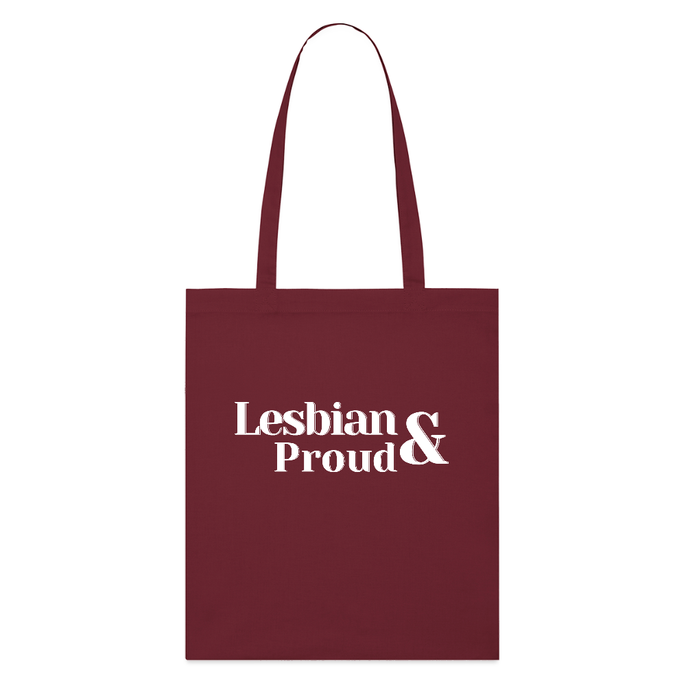 Lesbian & Proud | Pride Bio-Stoffbeutel [SIMPLE] - Burgunderrot