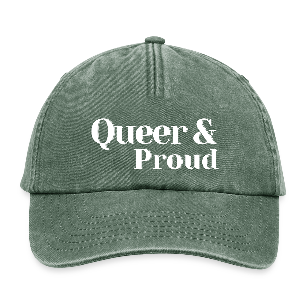 Queer & Proud | Pride Vintage Cap [SIMPLE] - Vintage Flaschengrün 