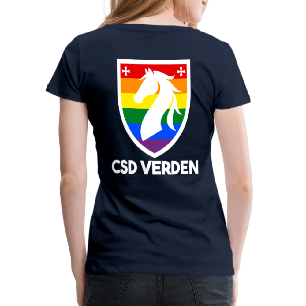 CSD Verden Premium Pride T-Shirt Tailiert Doppelseitig - Navy
