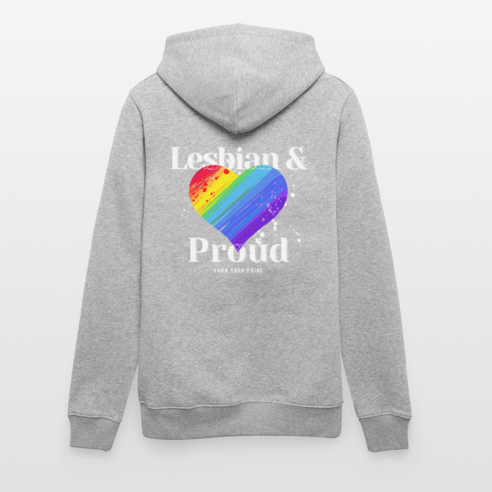 Lesbian & Proud | Pride Bio-Hoodie Unisex - Grau meliert
