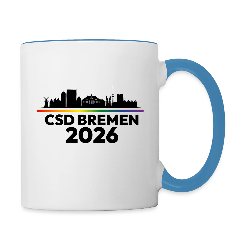 CSD BREMEN 2026 Pride Tasse zweifarbig - Weiß/Gellblau