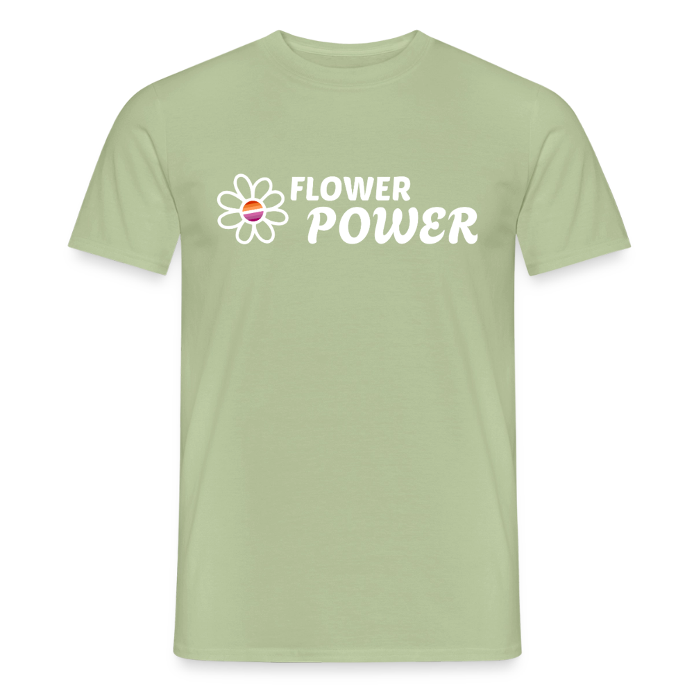 Flower Power Lesbisch T-Shirt | Retro WLW Pride LGBTQ - Sage