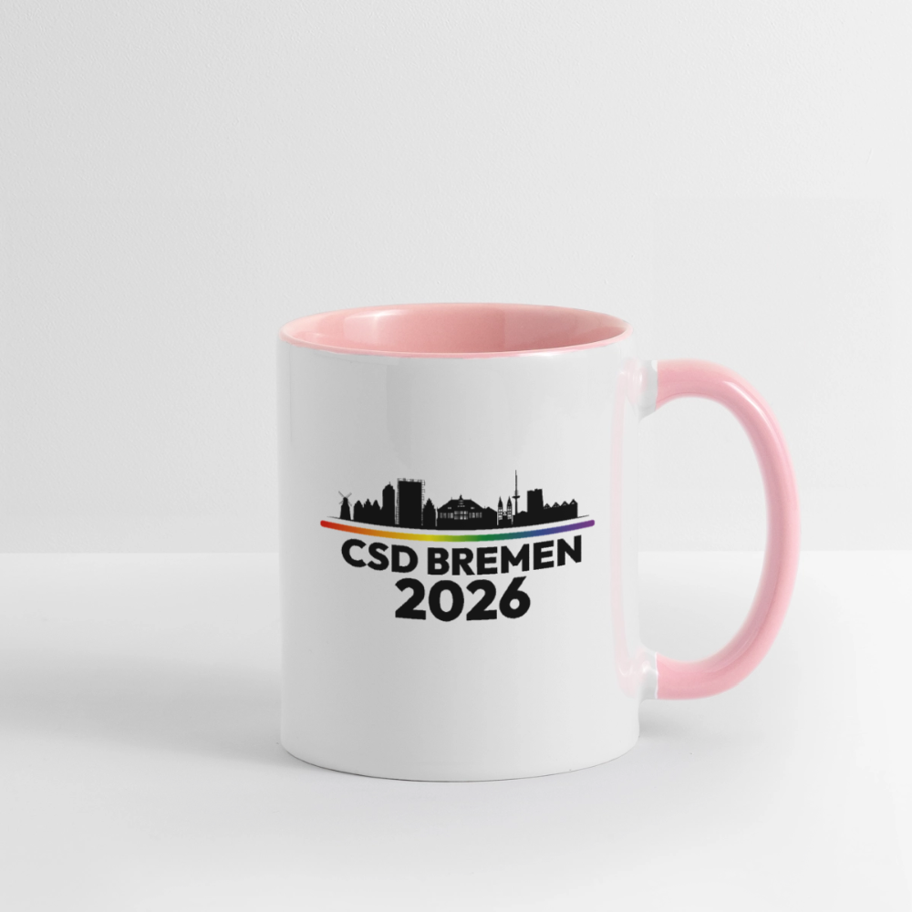 CSD BREMEN 2026 Pride Tasse zweifarbig - Weiß/Pink