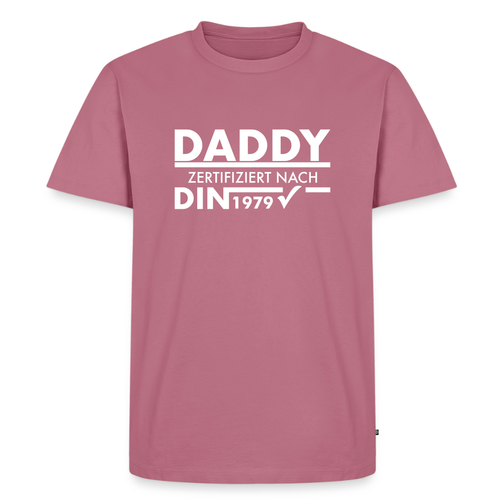 Personalisiertes „Daddy Zertifiziert“ T-Shirt – Nach DIN-Norm [Jahr] - Mauve
