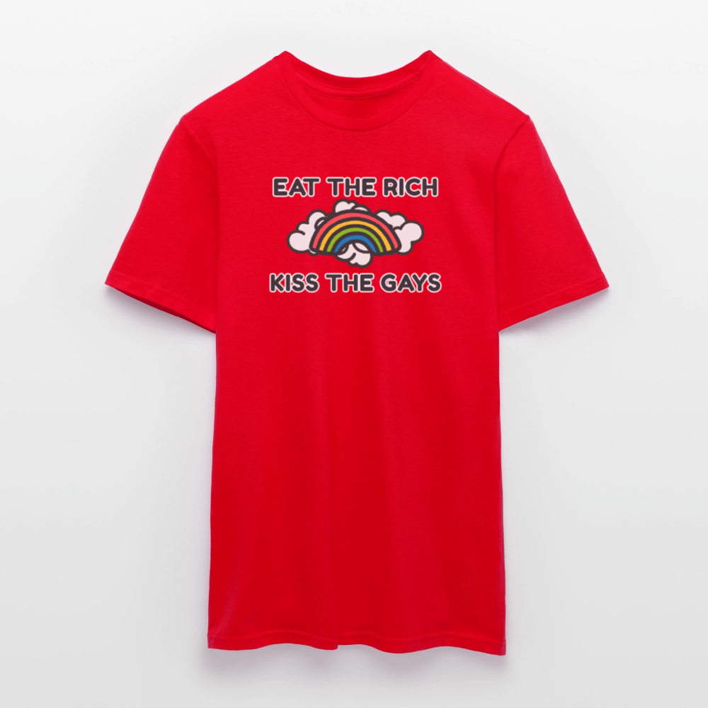 Eat the Rich, Kiss the Gays! T-Shirt - Rot