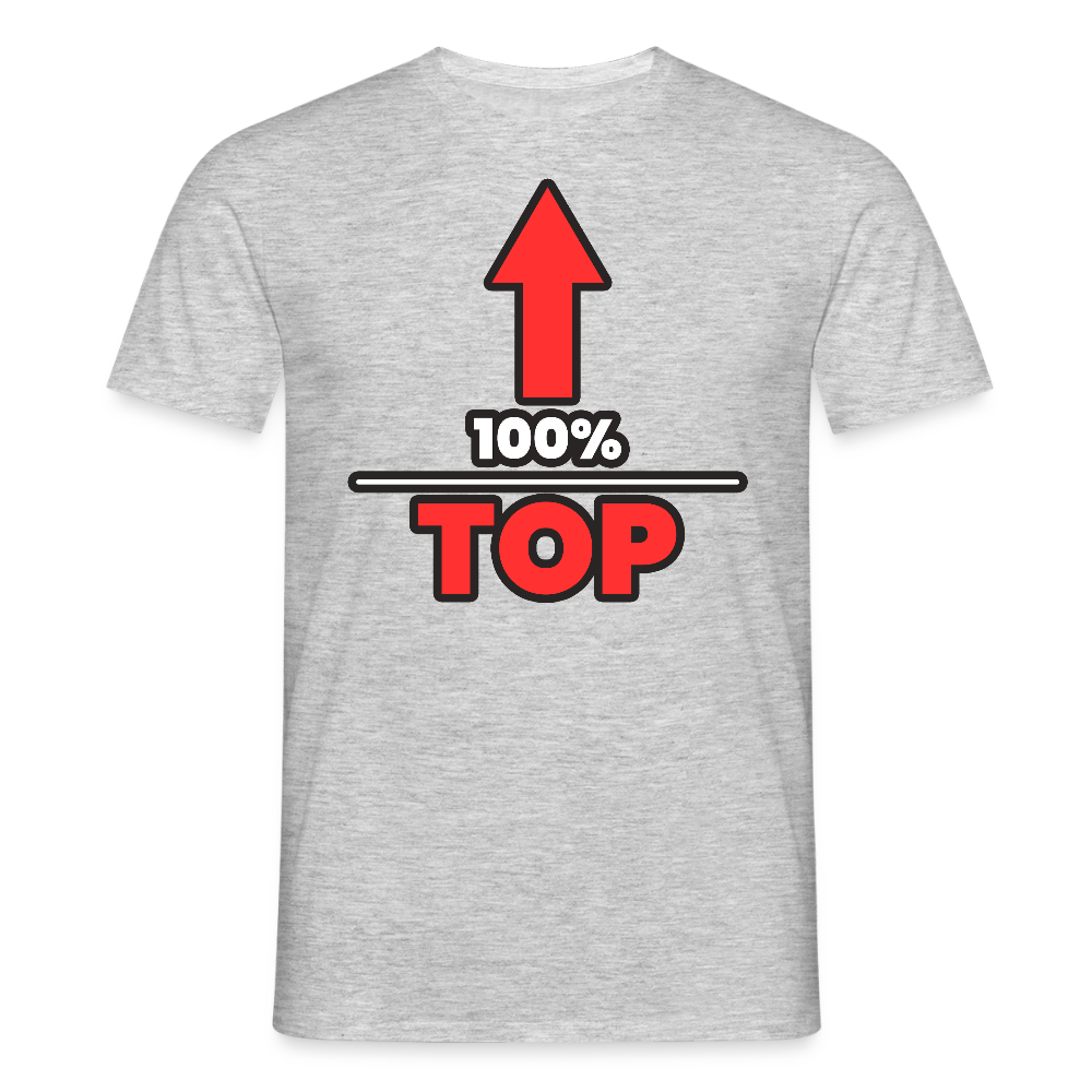 100% TOP [PFEIL] | Kink Fetish Pride T-Shirt - Grau meliert