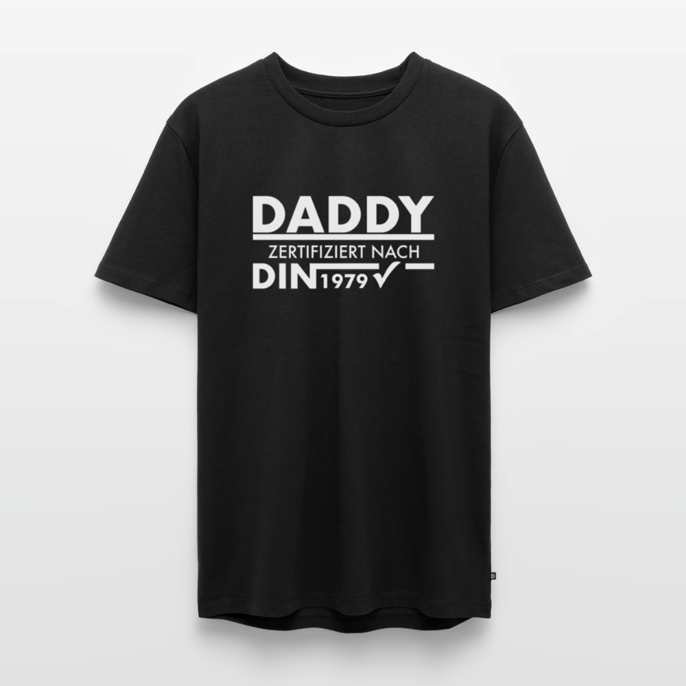 Personalisiertes „Daddy Zertifiziert“ T-Shirt – Nach DIN-Norm [Jahr] - Schwarz