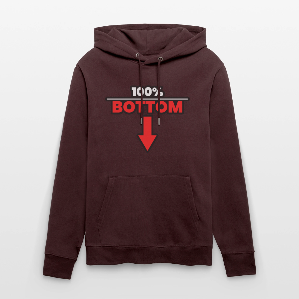 100% BOTTOM [PFEIL] | Kink Fetish Pride Bio-Hoodie Unisex - Maroon