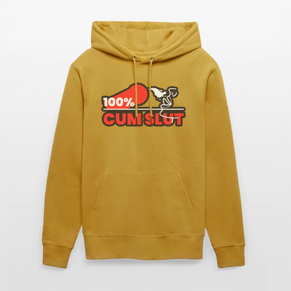 100% CUM SLUT | Kink Fetish Pride Bio-Hoodie Unisex - Ocker