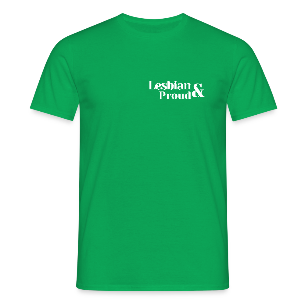 Lesbian & Proud | Regenbogenherz Pride T-Shirt - Kelly Green