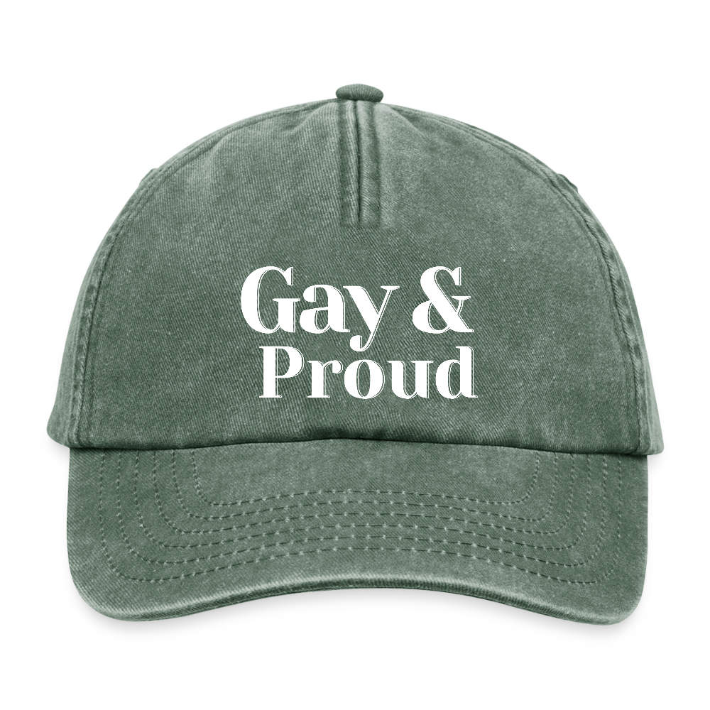 Gay & Proud | Pride Vintage Cap [SIMPLE] - Vintage Flaschengrün 