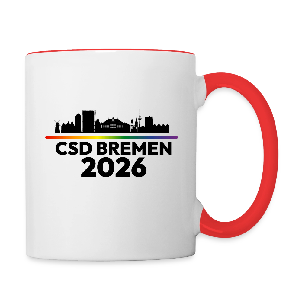 CSD BREMEN 2026 Pride Tasse zweifarbig - Weiß/Rot