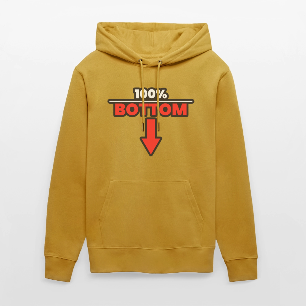 100% BOTTOM [PFEIL] | Kink Fetish Pride Bio-Hoodie Unisex - Ocker