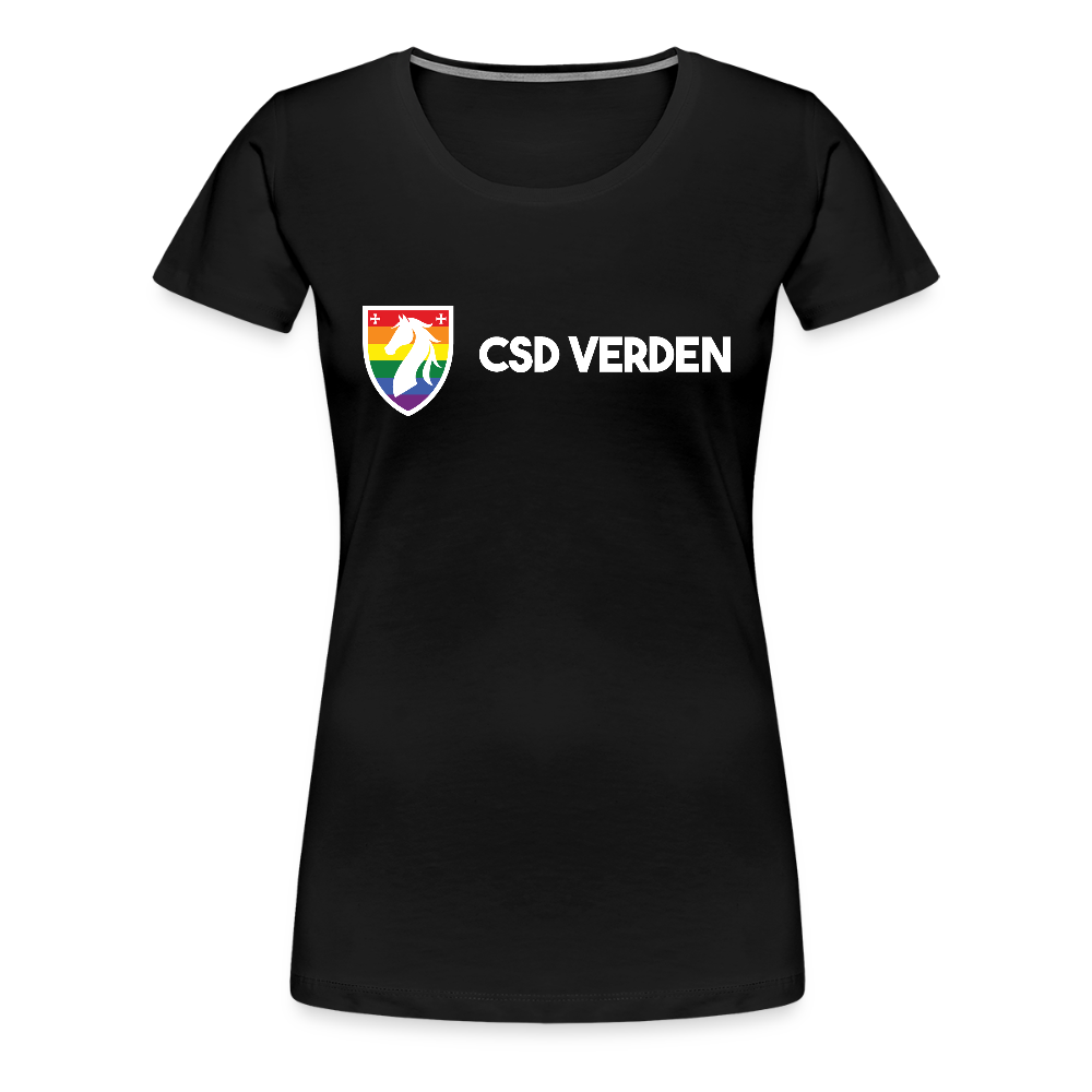 CSD Verden Premium Pride T-Shirt Tailiert Doppelseitig - Schwarz