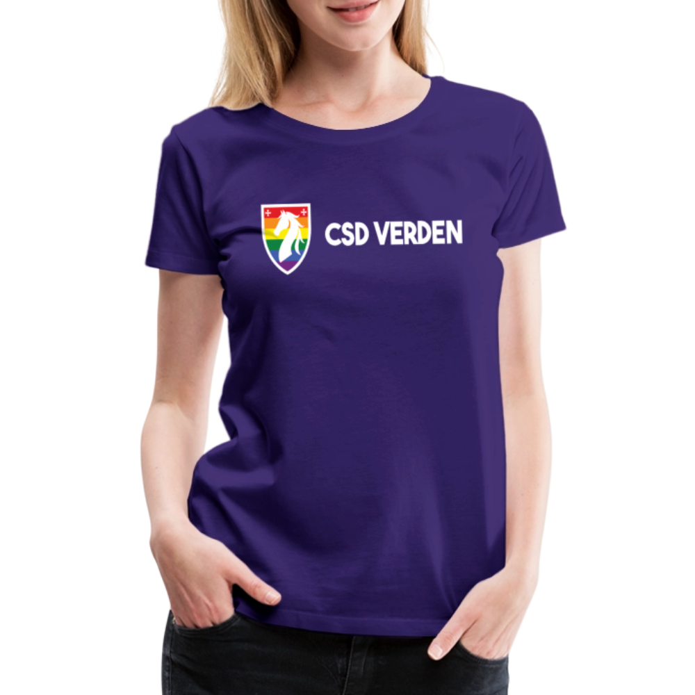 CSD Verden Premium Pride T-Shirt Tailiert Doppelseitig - Lila