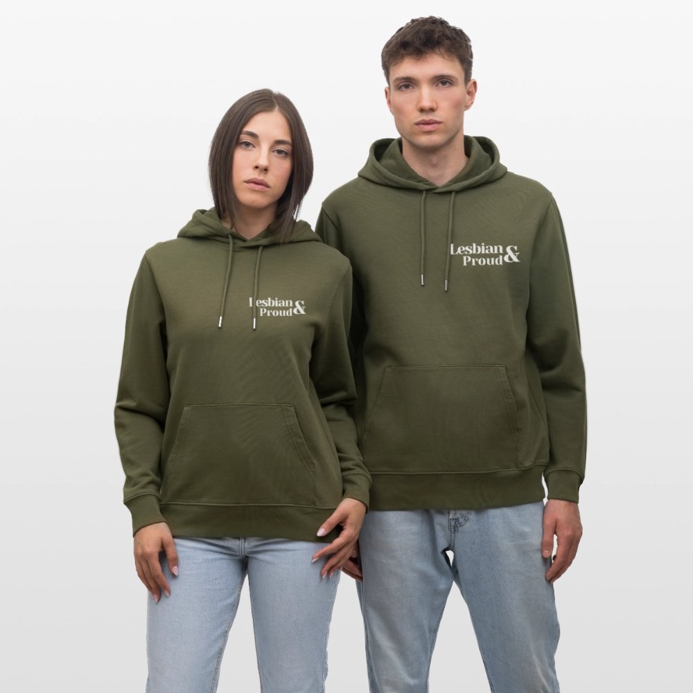 Lesbian & Proud | Pride Bio-Hoodie Unisex - Khaki Grün