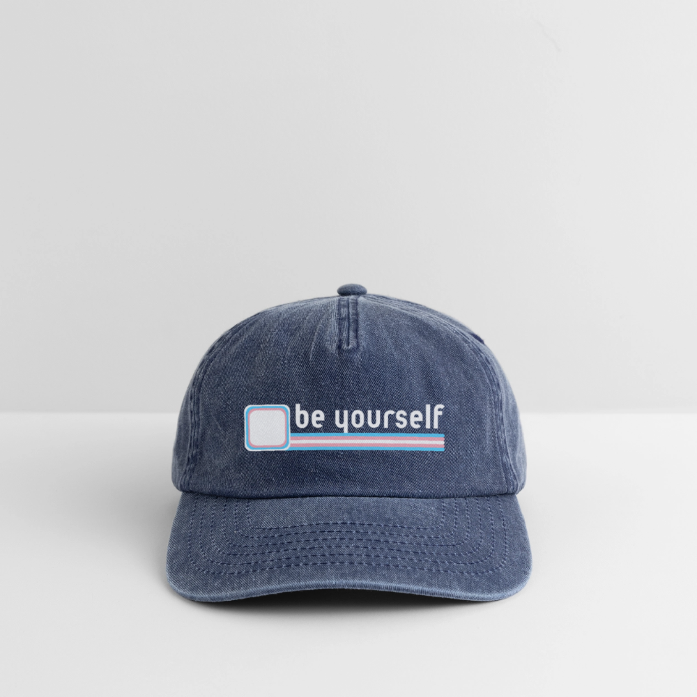 "be yourself" | Trans Pride Vintage Cap - Vintage Denim