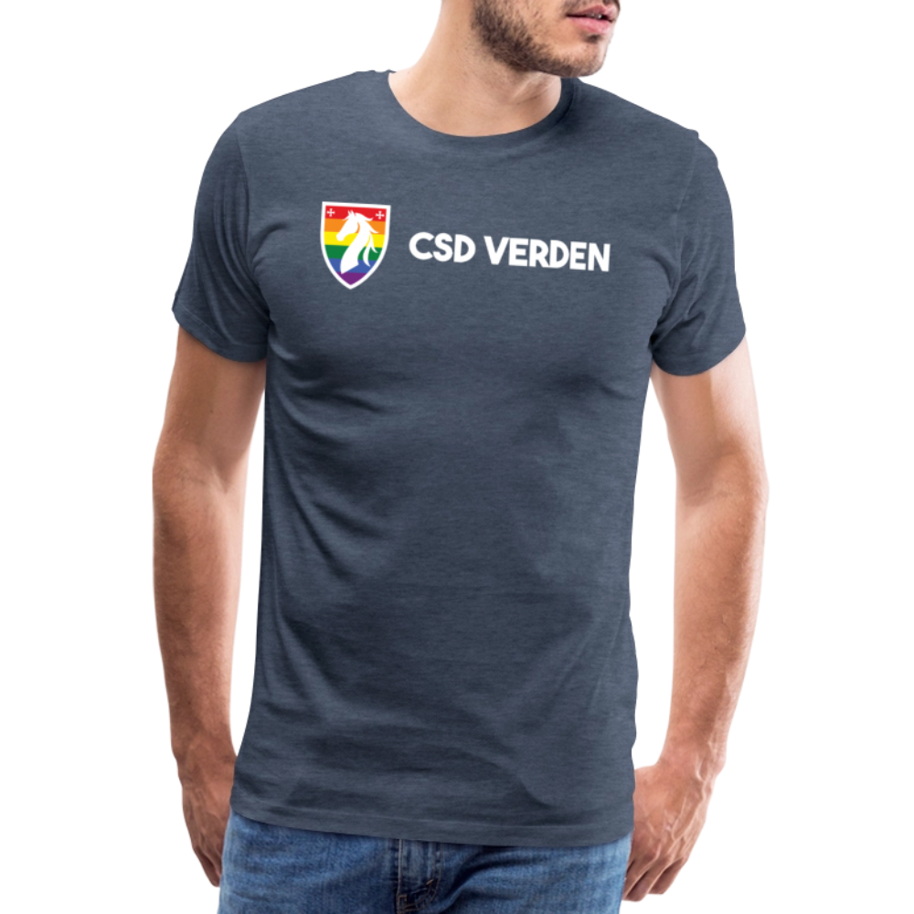 CSD Verden Premium Pride T-Shirt Doppelseitig - Blau meliert