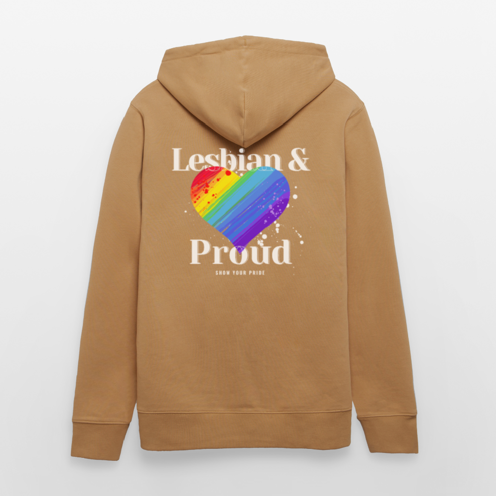 Lesbian & Proud | Pride Bio-Hoodie Unisex - Karamell 