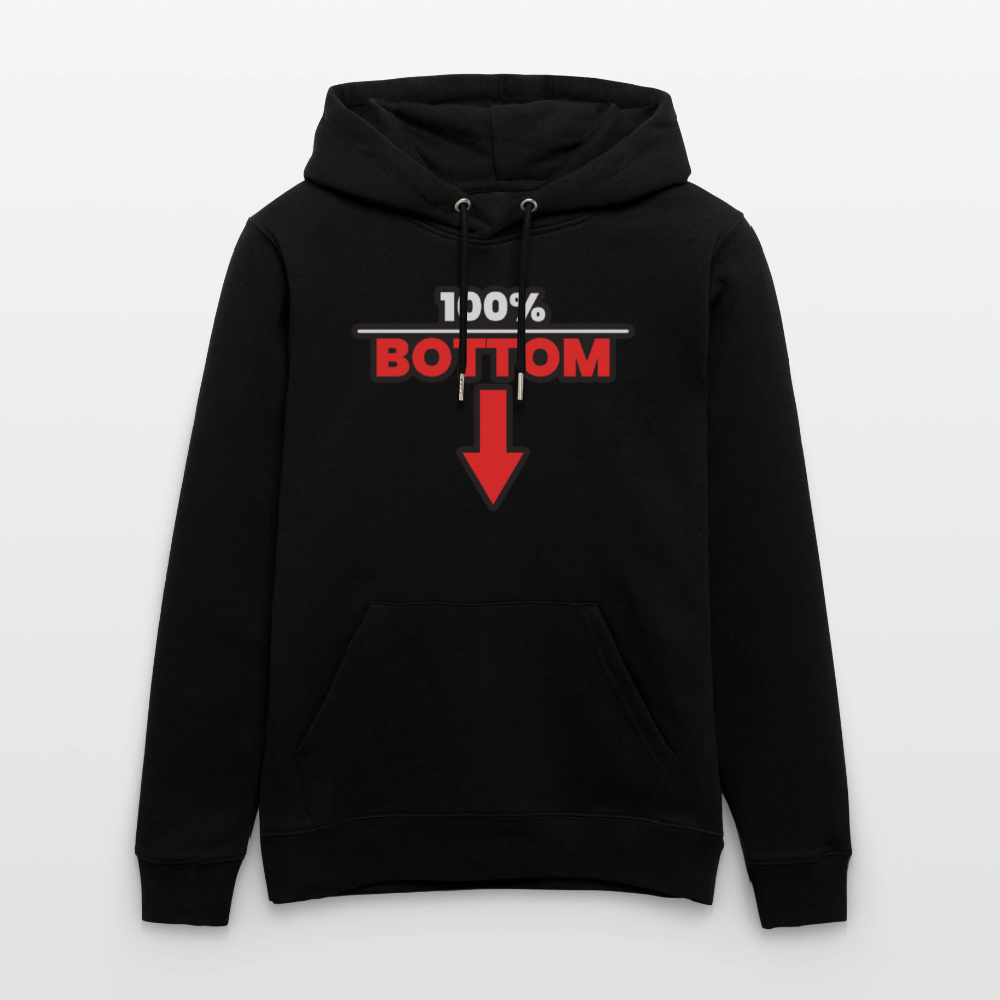 100% BOTTOM [PFEIL] | Kink Fetish Pride Bio-Hoodie Unisex - Schwarz