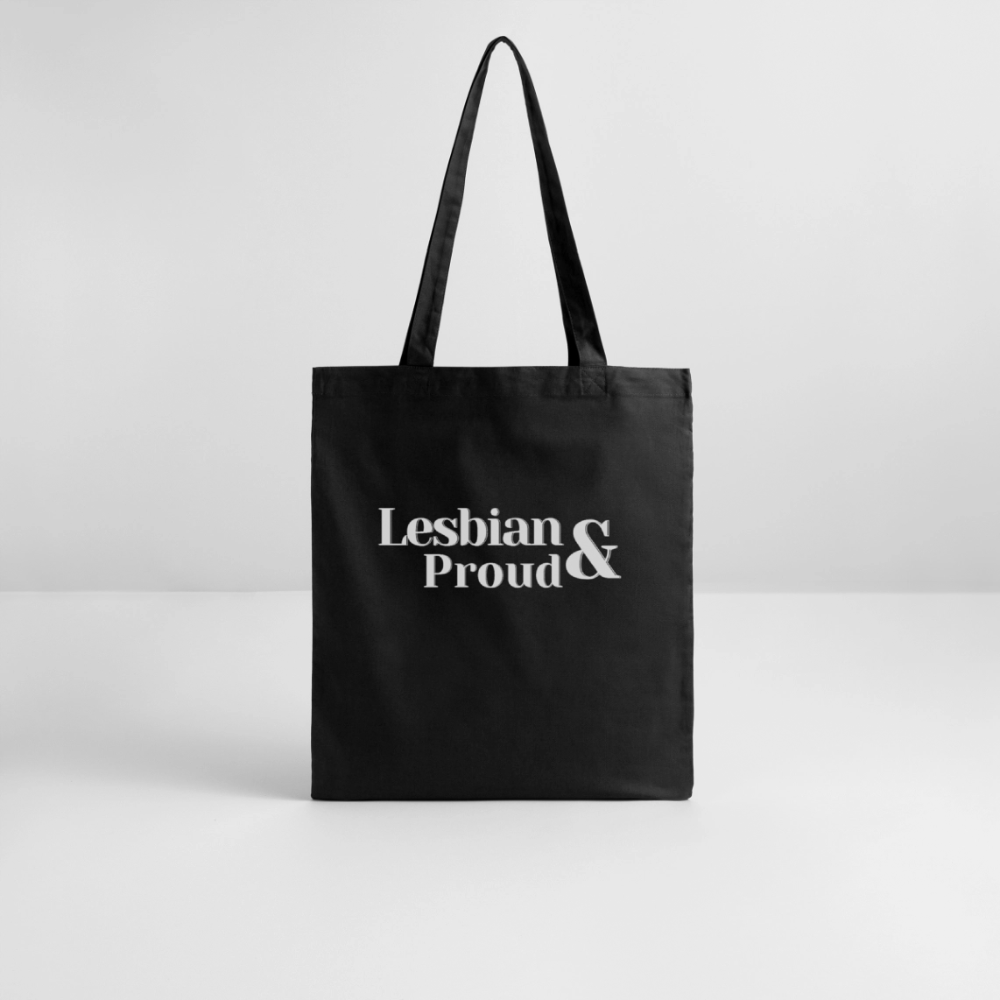Lesbian & Proud | Pride Bio-Stoffbeutel [SIMPLE] - Schwarz