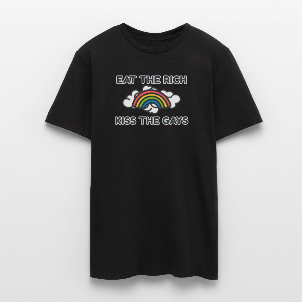 Eat the Rich, Kiss the Gays! T-Shirt - Schwarz