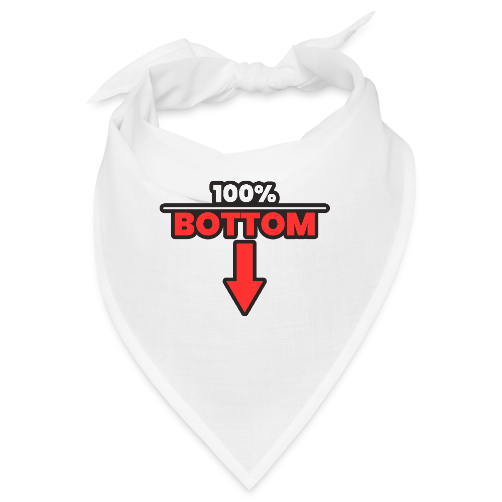 100% BOTTOM [PFEIL] | Kink Fetish Pride Bandana - Weiß