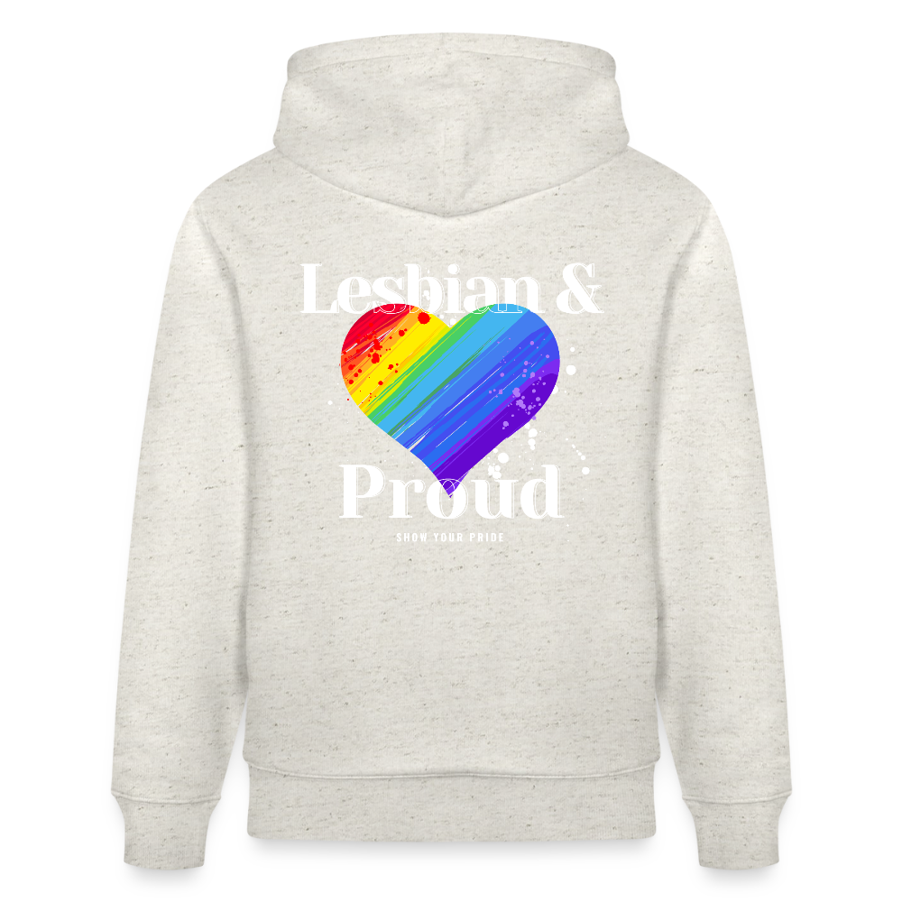 Lesbian & Proud | Pride Bio-Hoodie Unisex - Beige meliert