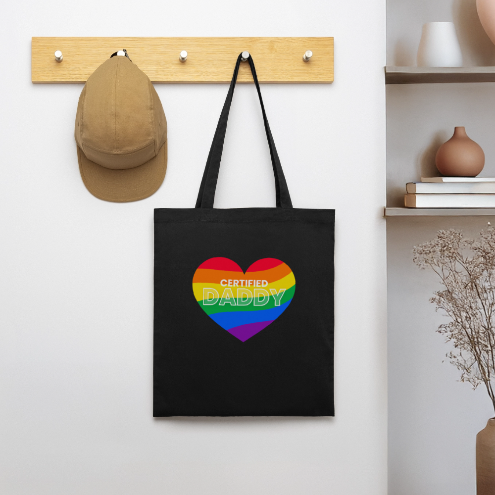 CERTIFIED DADDY | Kink Fetish Pride Bio-Stoffbeutel - Schwarz