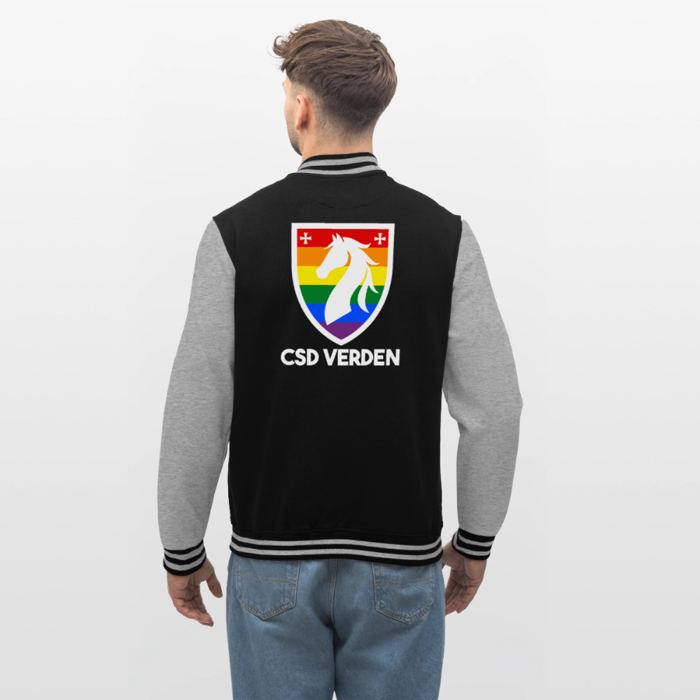 CSD Verden | Pride College-Sweatjacke - Schwarz/Grau meliert