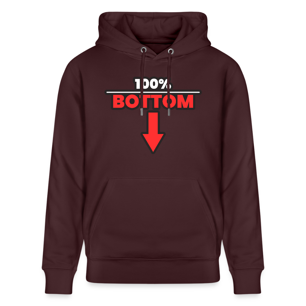 100% BOTTOM [PFEIL] | Kink Fetish Pride Bio-Hoodie Unisex - Maroon