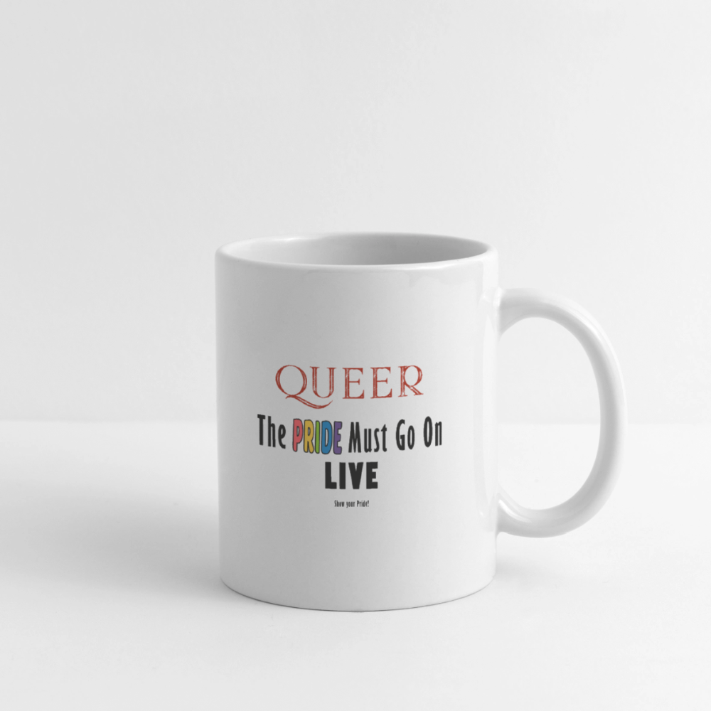 PRIDE Must Go On Tasse (weiß schwarz) - Weiß
