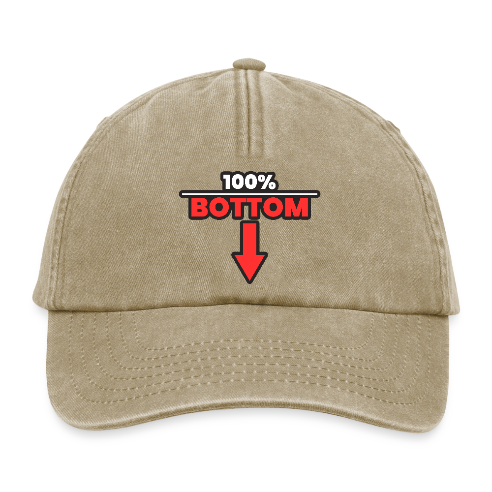 100% BOTTOM [PFEIL] | Kink Fetish Pride Vintage Cap - Vintage Beige