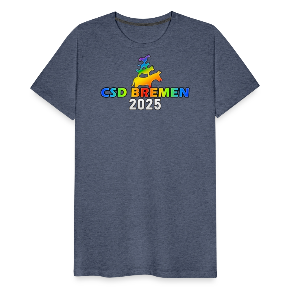 CSD Bremen 2025 Pride Premium T-Shirt - Blau meliert