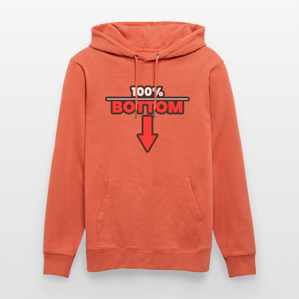 100% BOTTOM [PFEIL] | Kink Fetish Pride Bio-Hoodie Unisex - Hellrot