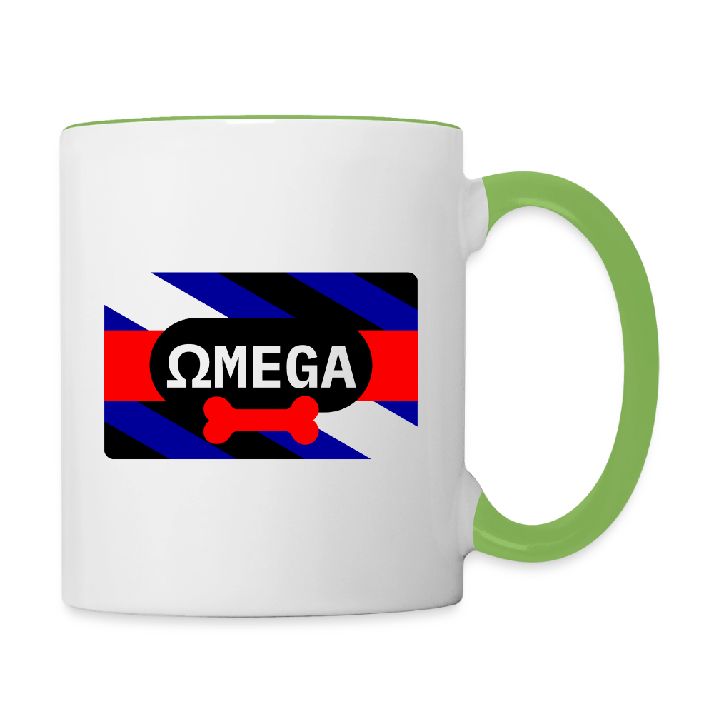 OMEGA Puppy Flag Cup | Puppy Kink Pride |Tasse zweifarbig - Weiß/Geckogrün