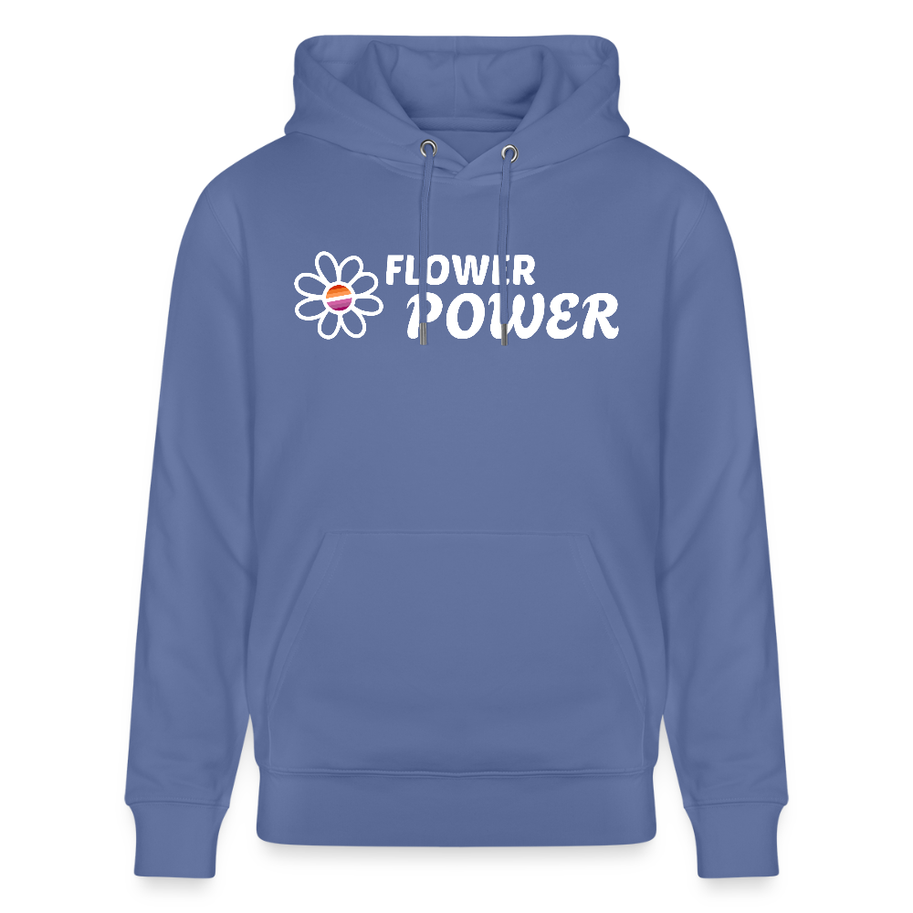 Flower Power | Lesbian Pride Bio-Hoodie Unisex - Blau