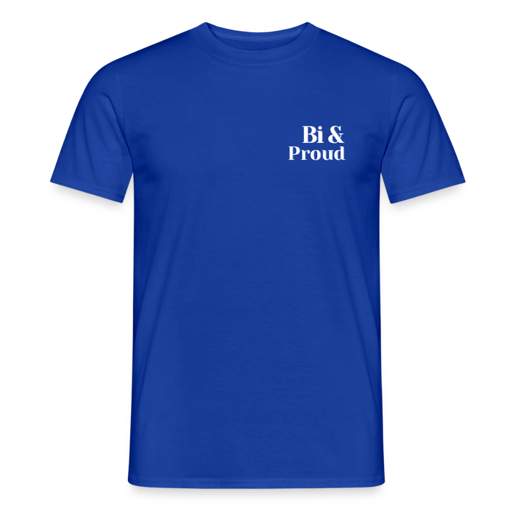 Bi & Proud | Regenbogenherz Pride T-Shirt - Dunkelblau