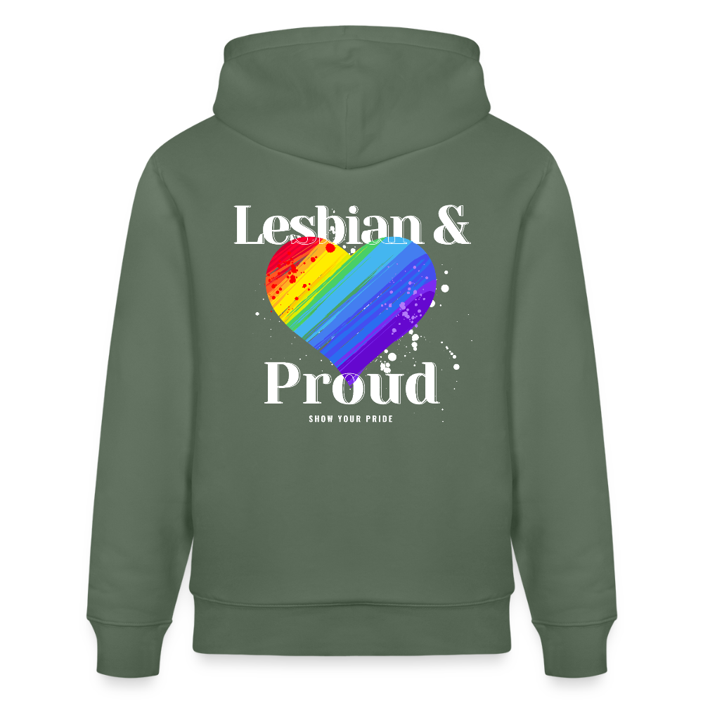 Lesbian & Proud | Pride Bio-Hoodie Unisex - Tanngrün