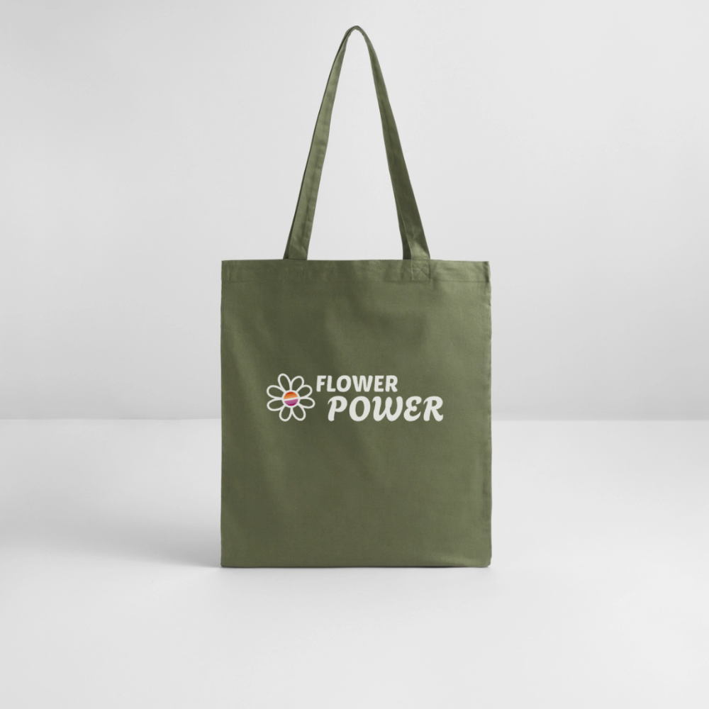 Flower Power | Lesbian Pride Bio-Stoffbeutel - Khaki