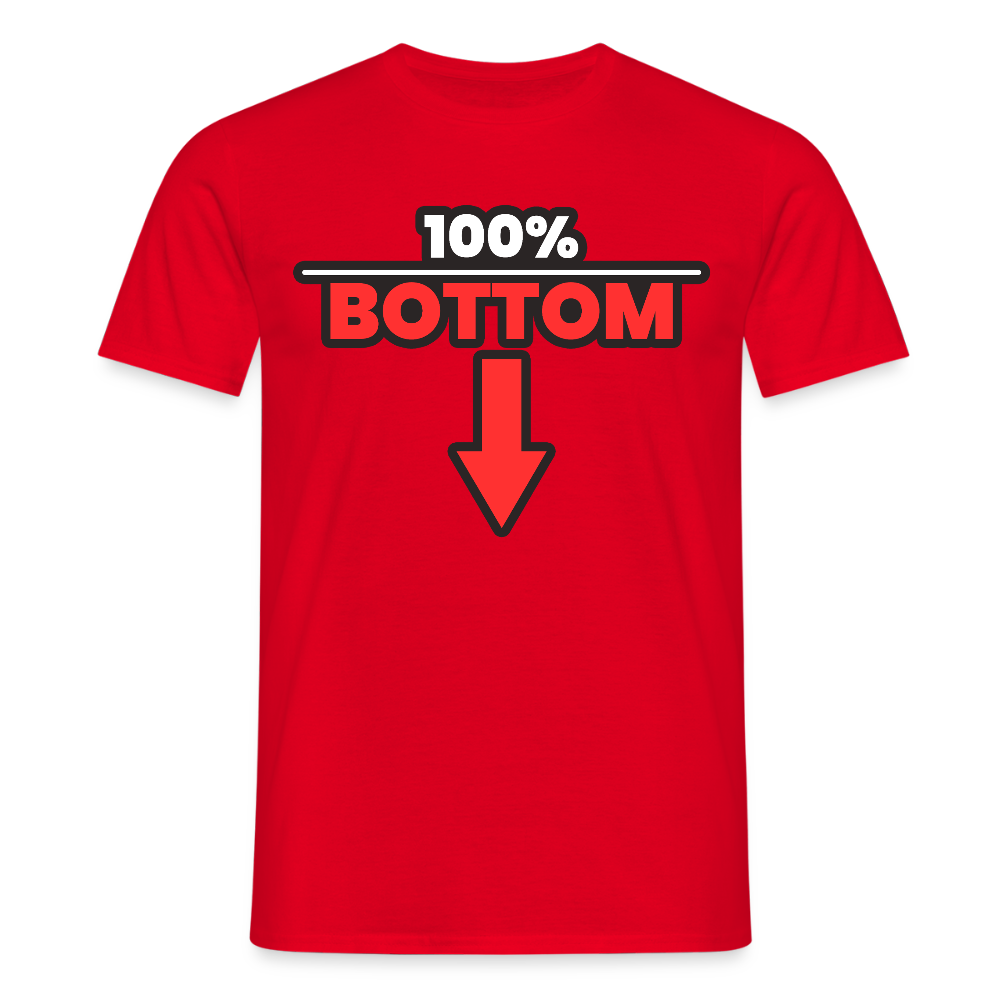 100% BOTTOM [PFEIL] | Kink Fetish Pride T-Shirt - Rot