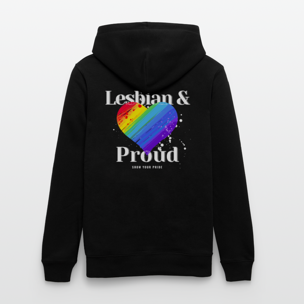 Lesbian & Proud | Pride Bio-Hoodie Unisex - Schwarz